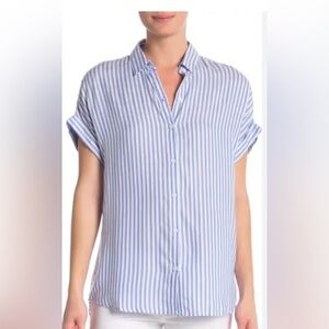 Beachlunchlounge  Spencer striped shirt sleeve camp shirt.  Sz XS. NWT